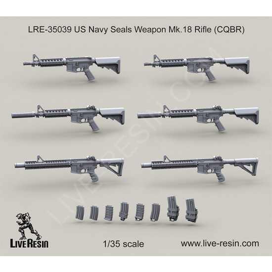 1/35 US Navy Seals Weapon Mk.18 Rifle (CQBR) - Resin Parts