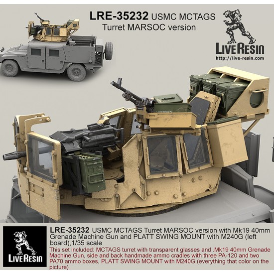 1/35 USMC MCTAGS Turret MARSOC Version with Mk.19 and Platt Swing Mount with M240G