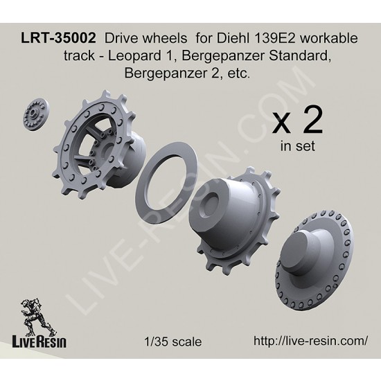 1/35 Drive Wheels for Diehl 139E2 Workable Track-Leopard 1, Bergepanzer Standard & Ber. II
