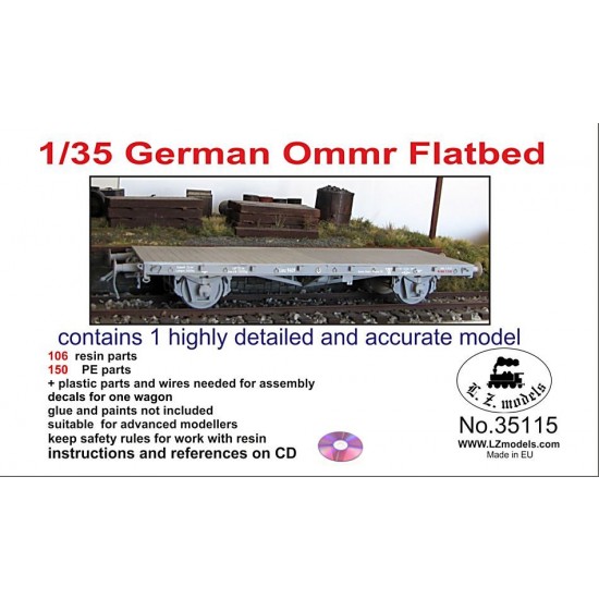 1/35 WWII German Ommr Flatbed Wagon Full Model kit (Resin+PE+Plastic parts + Decals)