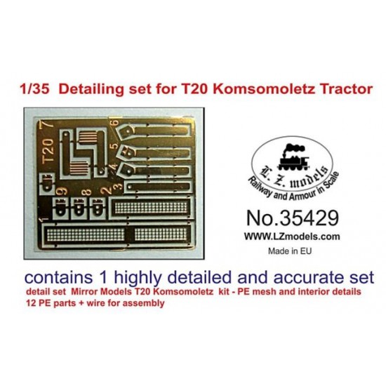 1/35 T20 Komsomoletz Tractor Detail Set for Mirror Models # 35200/35200SE/35201/35202 kits