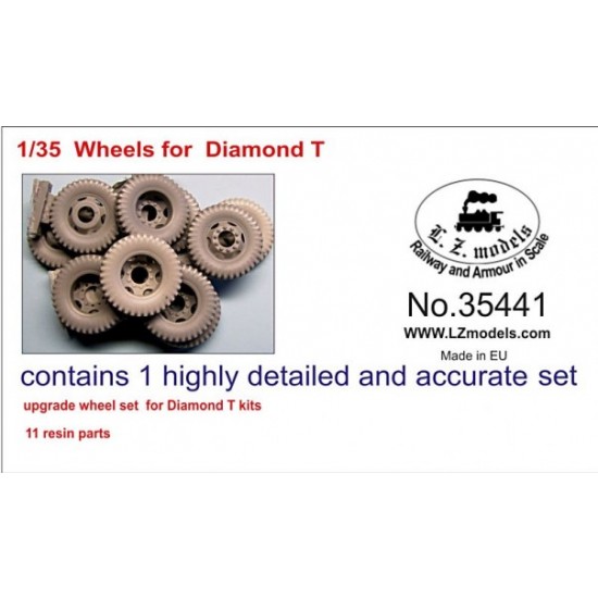 1/35 Diamond T Resin Wheels for Mirror Models kit