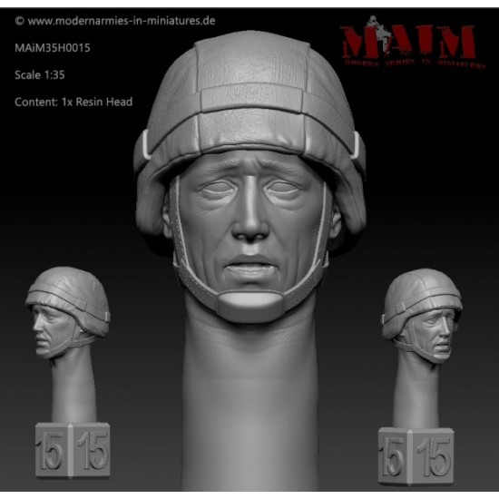 1/35 Modern German Head w/Helmet: Shocked Impression #0015 (1pcs)