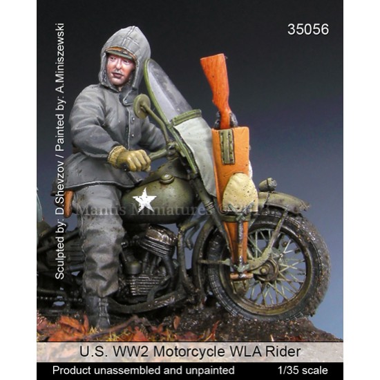 1/35 WWII US Motorcycle WLA Rider for Miniart kit (1 figure)