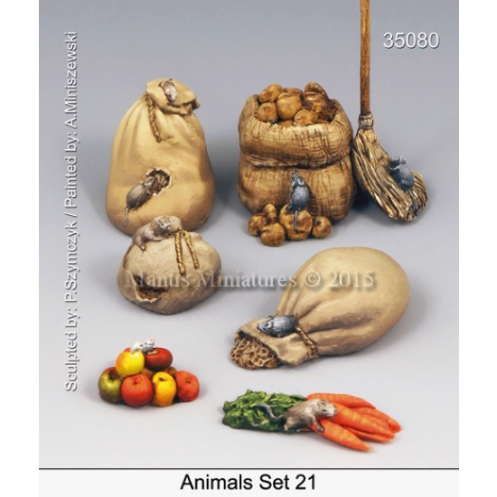 1/35 Animals Set Vol.21 - Rats and Provisions (6pcs)