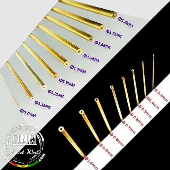 Brass Pipe (Diameter: 0.4mm, Length: 20cm, 5pcs)
