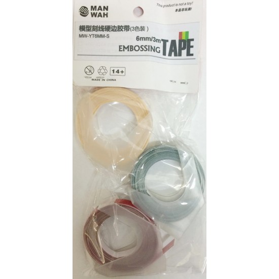 Scribing Guide Tape Set w/Hard Edges - Red, Yellow, Green (Width: 6mm; Length: 3m)