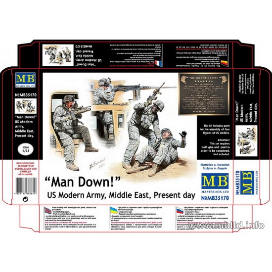 1/35 US Modern Army in Middle East Present Day - "Man Down!" (4 Figures)