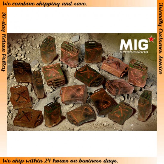 1/35 WWII Burned US Jerrycans (in 6 different types, 18pcs)