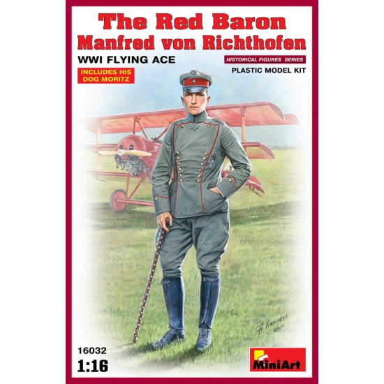 1/16 WWI Flying Ace The Red Baron Manfred von Richthofen (1 figure+1 dog w/base)