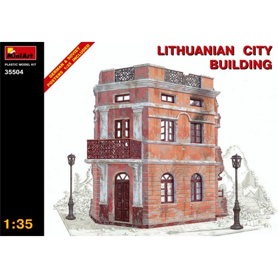 1/35 Lithuanian City Building w/German & Soviet Posters