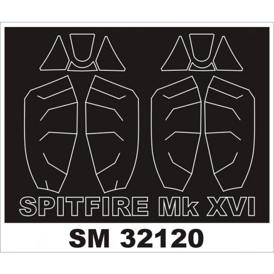 1/32 Spitfire XVI Paint Mask for Tamiya kit (outside-inside)