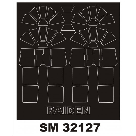 1/32 J2M3 Raiden Paint Mask for Hasegawa kit (outside-inside)