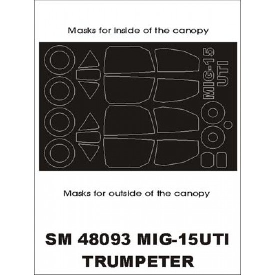 1/48 Mig-15UTI Paint Mask for Trumpeter kit (outside-inside)