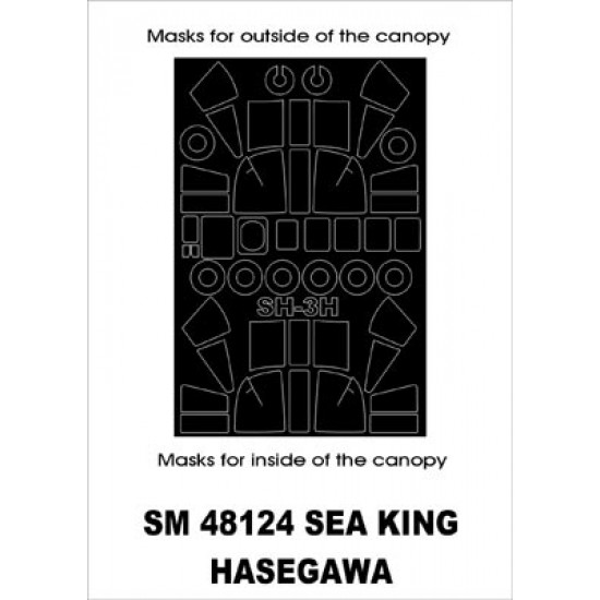 1/48 SH-3H Sea King Paint Mask for Hasegawa kit (outside-inside)