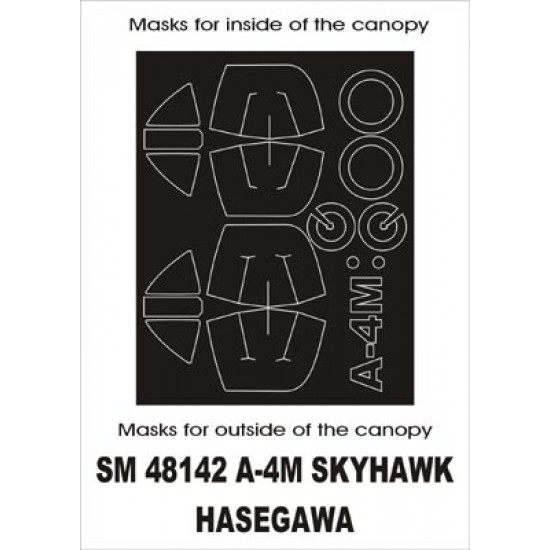 1/48 A-4M Skyhawk Paint Mask for Hasegawa kit (outside-inside)