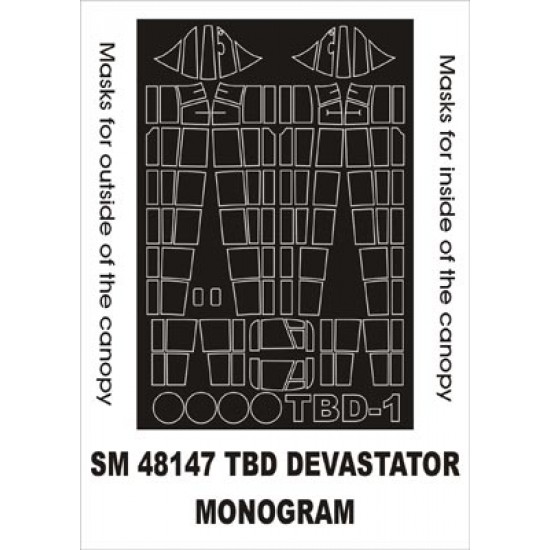 1/48 TBD devastator Paint Mask for Monogram kit (outside-inside)