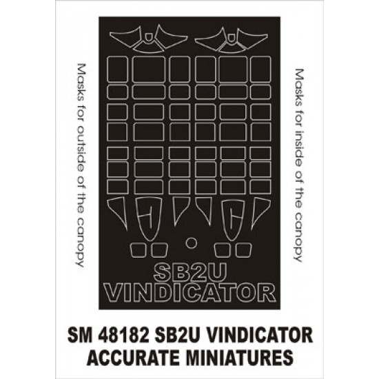1/48 SB2U Vindicator Paint Mask for Accurate Miniatures kit (outside-inside)