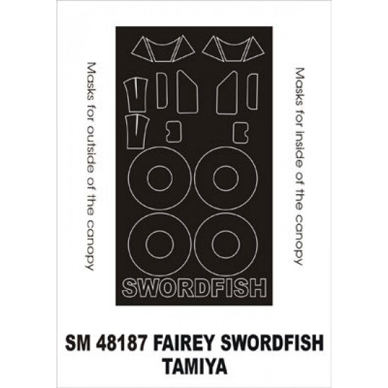 1/48 Fairey Swordfish Paint Mask for Tamiya kit (outside-inside)