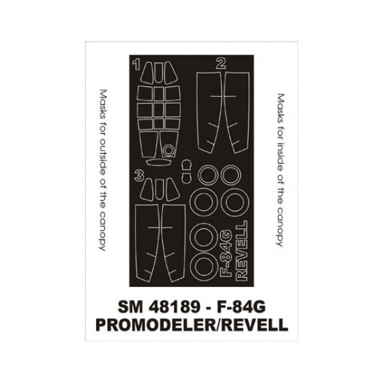 1/48 F-84G Paint Mask for Promodeler/Revell kit (outside-inside)