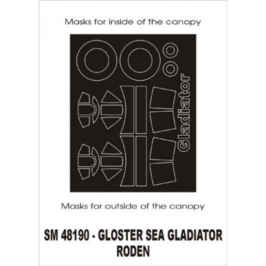 1/48 Sea Gladiator Paint Mask for Roden kit (outside-inside)