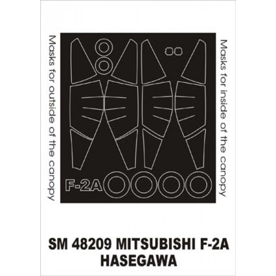 1/48 Mitsubishi F-2A Paint Mask for Hasegawa kit (outside-inside)