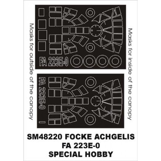 1/48 Focke-Achgelis FA223 Paint Mask for Special Hobby kit (outside-inside)