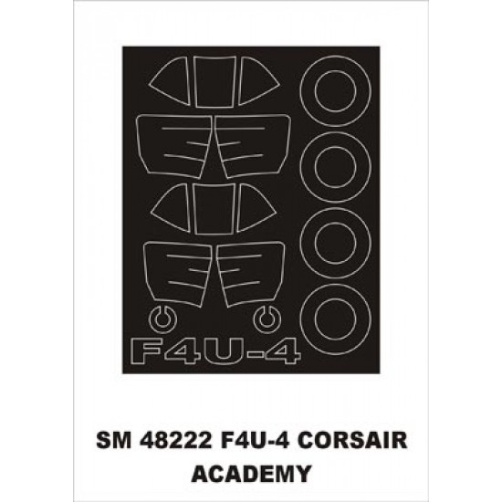 1/48 F4U-4 Corsair Paint Mask for Academy kit (outside-inside)