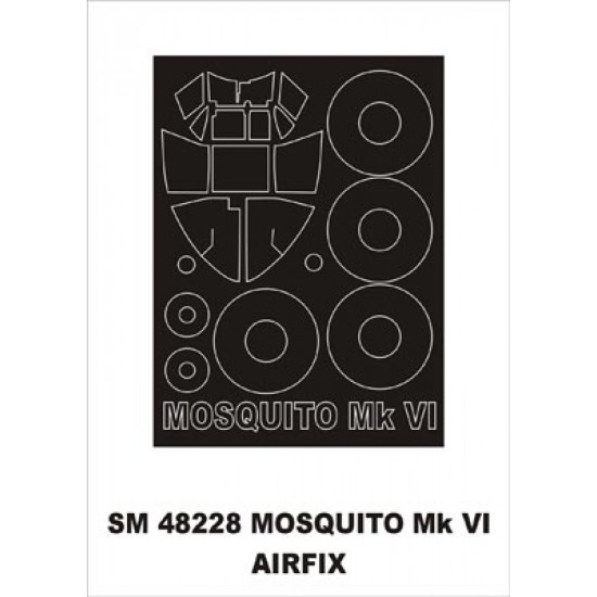 1/48 D.H. Mosquito Mk.VI Paint Mask for Airfix kit (outside)