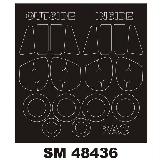 1/48 BAC Lightning T4 Paint Mask for Sword kit (outside-inside)