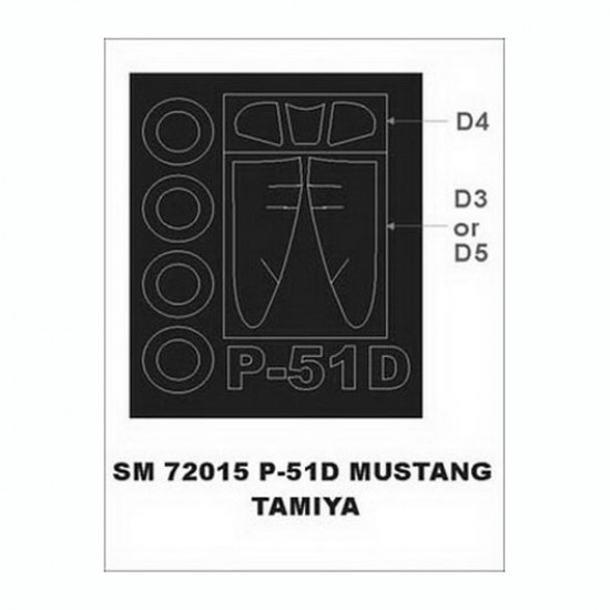 1/72 North American P-51D Mustang Paint Mask for Tamiya kit (outside)