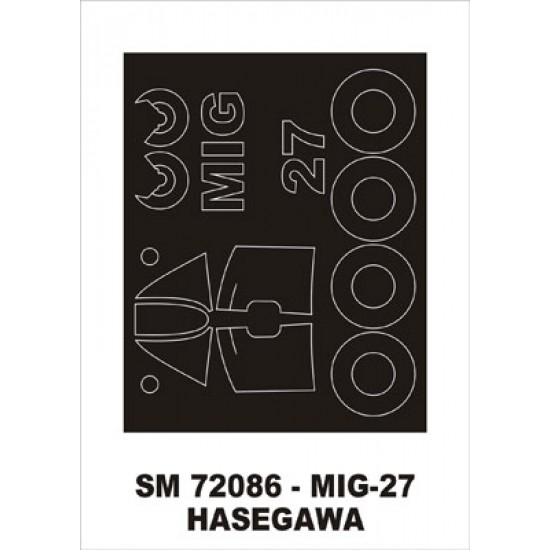 1/72 Mikoyan MIG-27 Paint Mask for Hasegawa kit (outside)