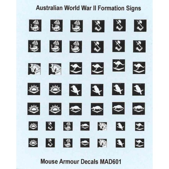 1/35 Australian World War II Formation Signs (water-slide decals)