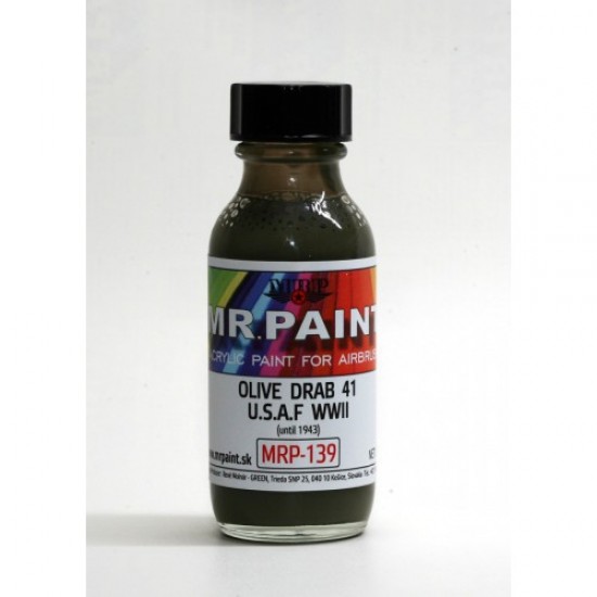Acrylic Lacquer Paint - WWII USAF - Olive Drab 41 (until 1943) 30ml