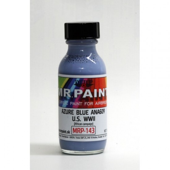 Acrylic Lacquer Paint - WWII US - Azure Blue ANA 609 (African Campaign) 30ml