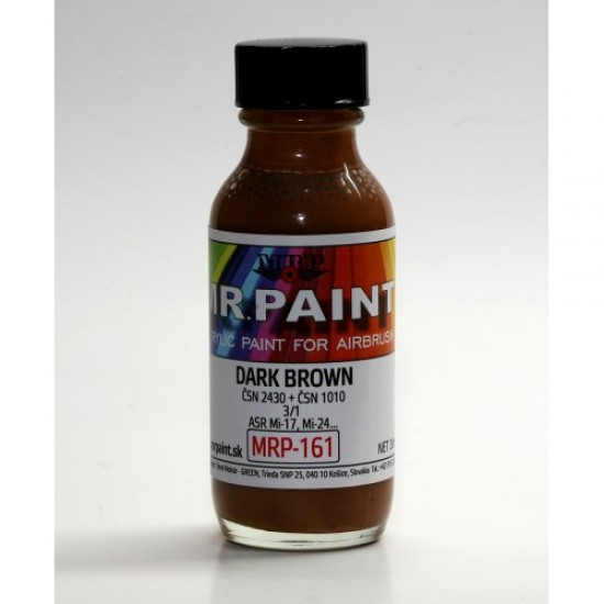 Acrylic Lacquer Paint - Dark Brown (CSN 2430 + CSN 1010) 3/1 for ASR Mil Mi-17/Mi-24, etc. 30ml