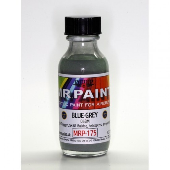 Acrylic Lacquer Paint - Blue-Grey 058M 30ml