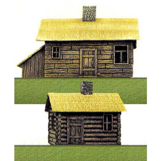 1/144 Russian Farm Houses (Painted, 2 Buildings)