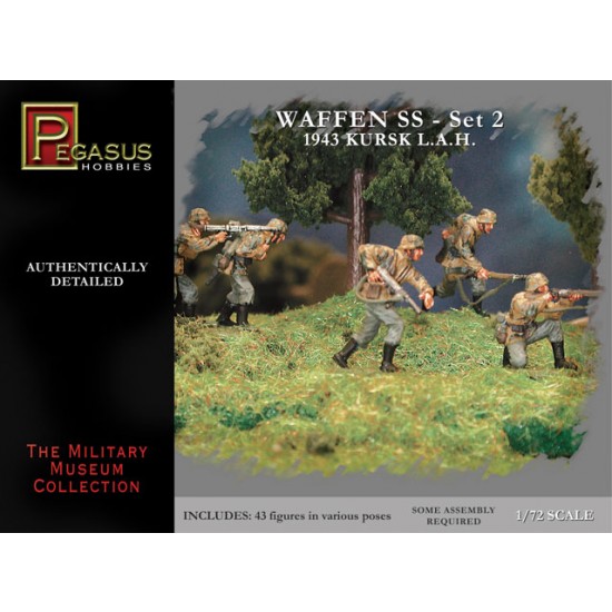 1/72 WWII German Waffen SS Set #2, Kursk L.A.H. 1943 (43 Figures)