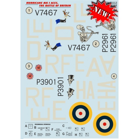 1/32 Hawker Hurricane Mk.I Aces The Battle Of Britain Decals