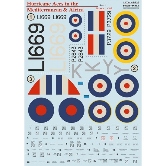 Decals for 1/48 Hurricane Aces of the MTO and Africa Part 1