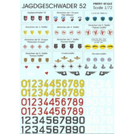 1/72 Jagdgeschwader 52 Decals