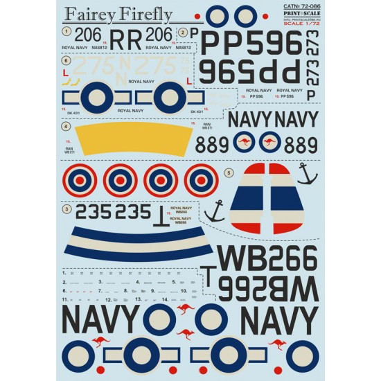 1/72 Fairey Firefly Decals
