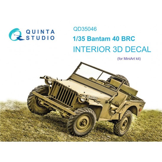 1/35 Bantam 40 BRC 3D-Printed & Coloured Interior on Decal Paper for Mini Art kits
