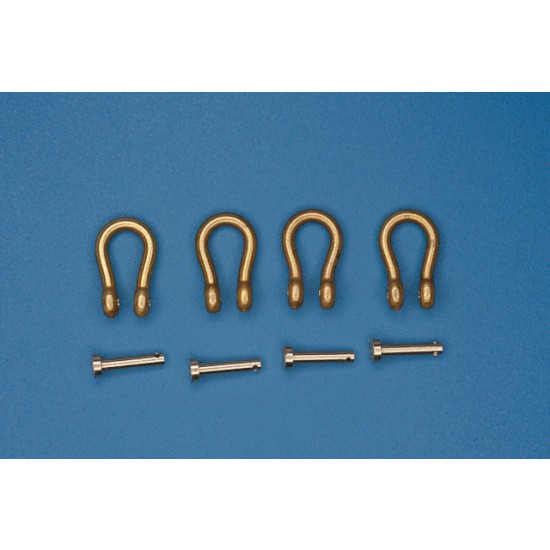 1/35 Shackles with Wired Pin 4pcs (H:8.6, D: 6, r: 1.2) Used in Different Military Vehicle