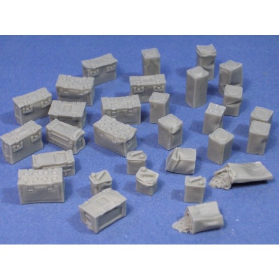 1/35 Damaged Ammo Boxes Biscuit Tins and Flimsies (30 pieces)