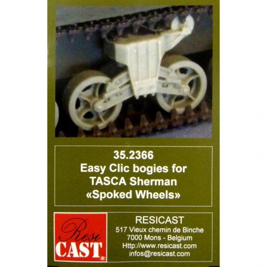 1/35 Easy Clic Bogies for TASCA Sherman Spoked Wheels