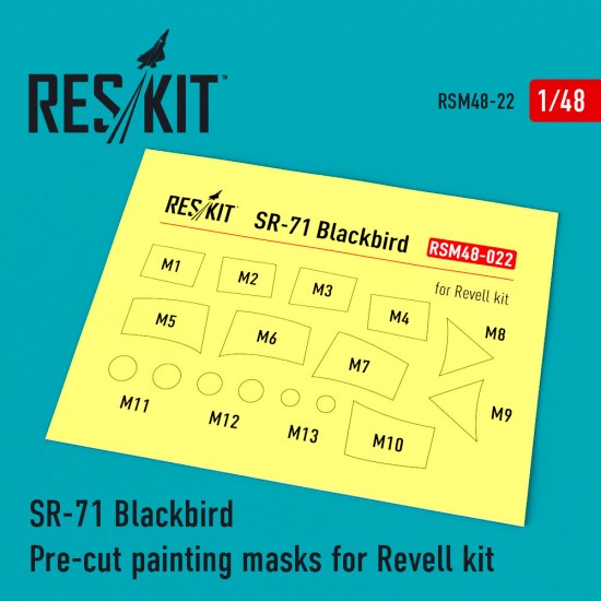 1/48 Lockheed SR-71 Blackbird Pre-cut Painting Masking for Revell kit