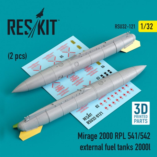1/32 Mirage 2000 RPL 541/542 External Fuel Tanks 2000lt (2pcs, 3D Printing)