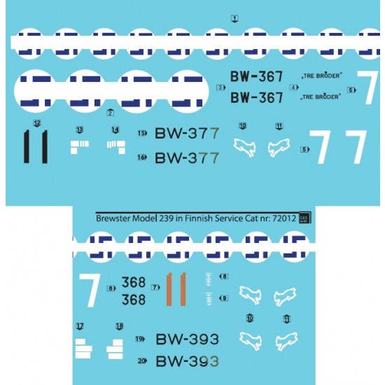 1/72 Brewster B-239 in Finnish Service Decals for Hasegawa kit